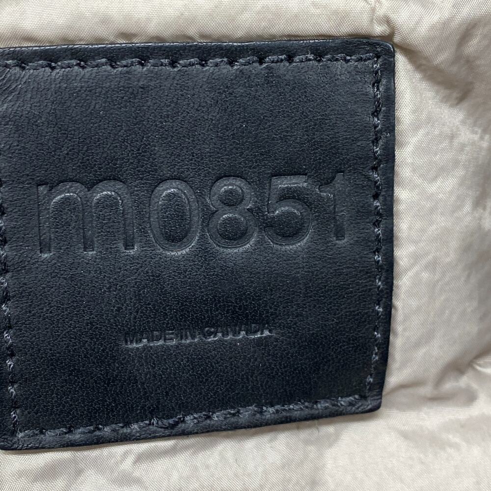 M0851 Backpack Coated Canvas Leather Straps Utility Bag Zip Multi Pocket Black - Picture 6 of 16